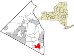 Rockland County New York incorporated and unincorporated areas Orangeburg highlighted